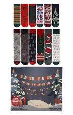 Men's 12 Days of Socks Holiday Christmas Advent Calendar Gift Box