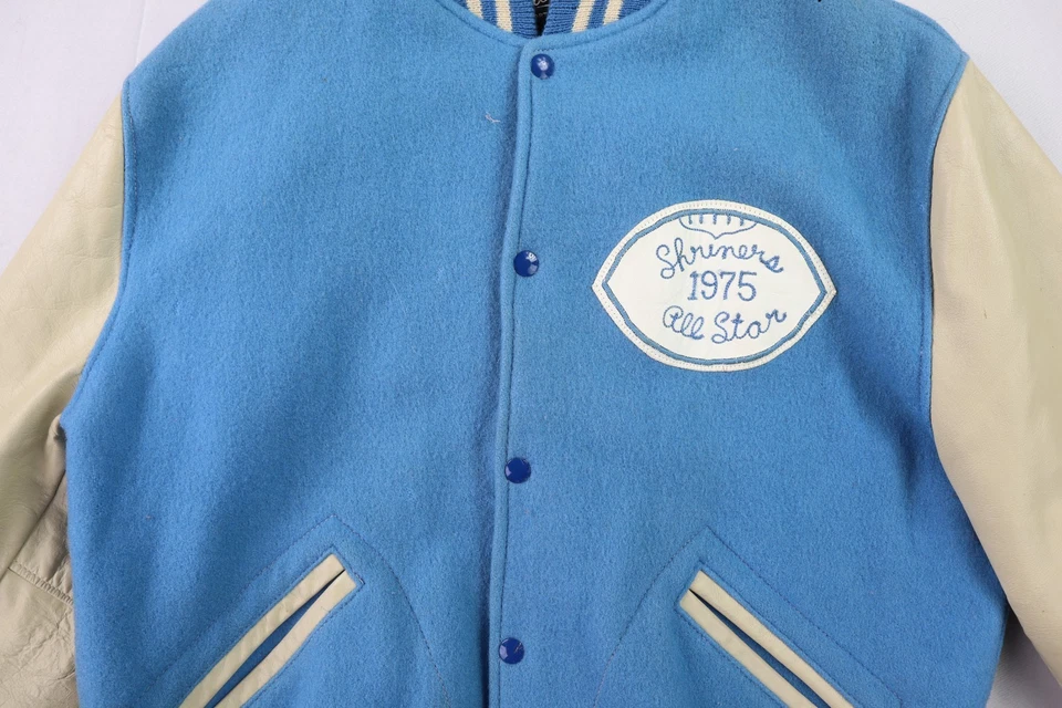 Jaqueta Shriners All Star vintage anos 70 1975 EUA 45 S M High School Letterman Varsity - Imagem 3 de 4