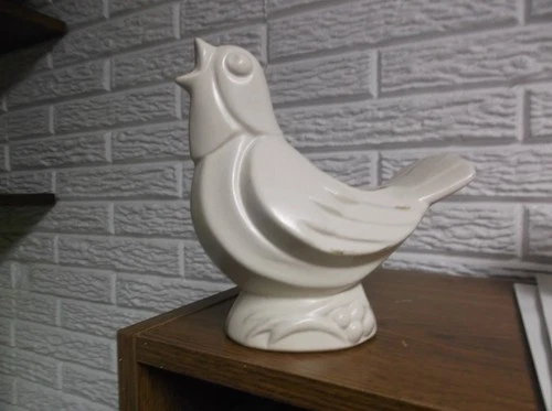 Large McCoy Art Pottery Singing Bird - Matte White