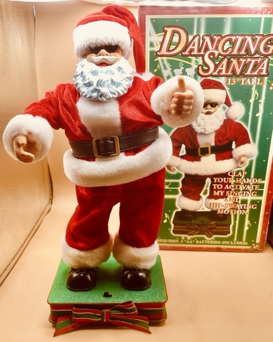 Babbo Natale danzante vintage alto 13" batti le mani per attivare "Vieni Babbo Natale (Twist)" - Foto 1 di 6