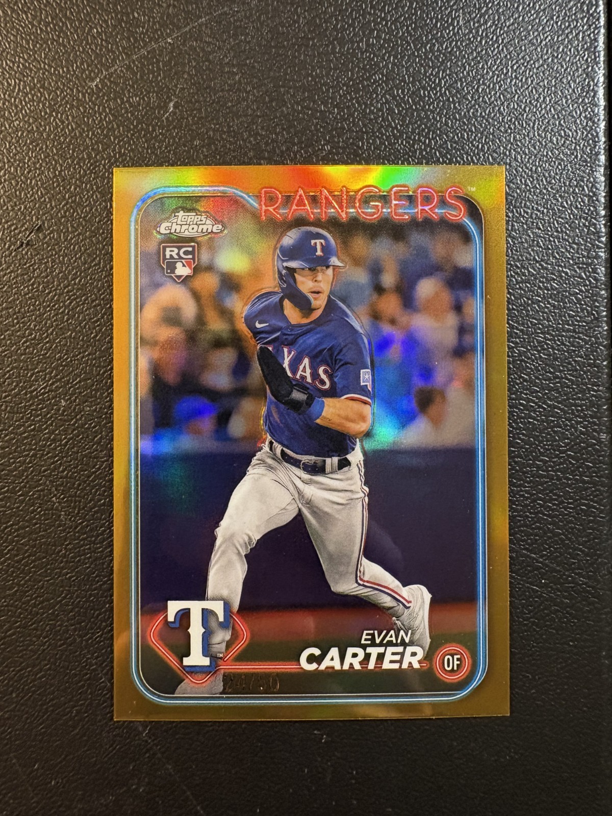 2024 Topps Chrome Evan Carter #136 Gold Refractor /50 Rookie RC