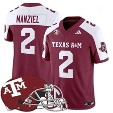 MEN All Stitched Johnny Manziel Aggies Jersey Maroon Alternate
