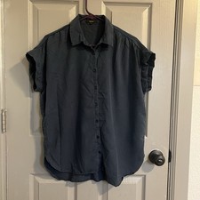 Quince Dark Blue Casual Button Down Shirt Women’s Size S