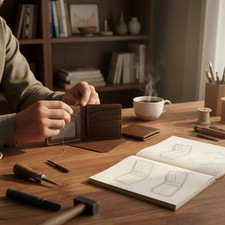 Kit Portafoglio Fai da da Sé Fatto a Mano Portafoglio in Pelle Morbido Al Tatto