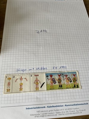 Beipackzettel - Steckfiguren Krieger mit Waffen K 93 Ü Ei Steckfigur BPZ EU 