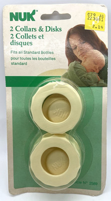 NUK 2 Collars & Disks For Baby Bottle Vintage VTG  1983 RARE