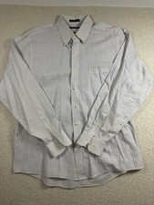 Chaps Men's Wrinkle Resistant Twill Button-Down Check Shirt L 16-16.5 34/35