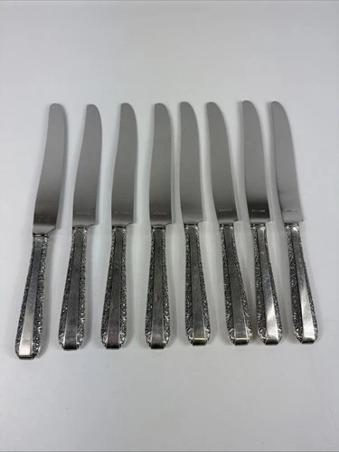 8x Vintage Towle Candlelight 9 1/4 inch Knife Sterling Silver Handle -Set of 8