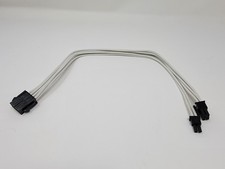 Premium Sleeved 8 6 2 Pin PCI-e GPU Power Extension Cable White 18"