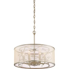 Zeev Lighting P30082/6/BNS Vine Pendant Burnished Silver with Crystal