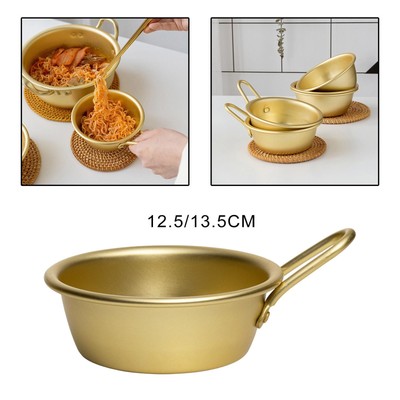 Goldene koreanische traditionelle Weinschale mit Griff Reisweinschale Aluminium Tasse
