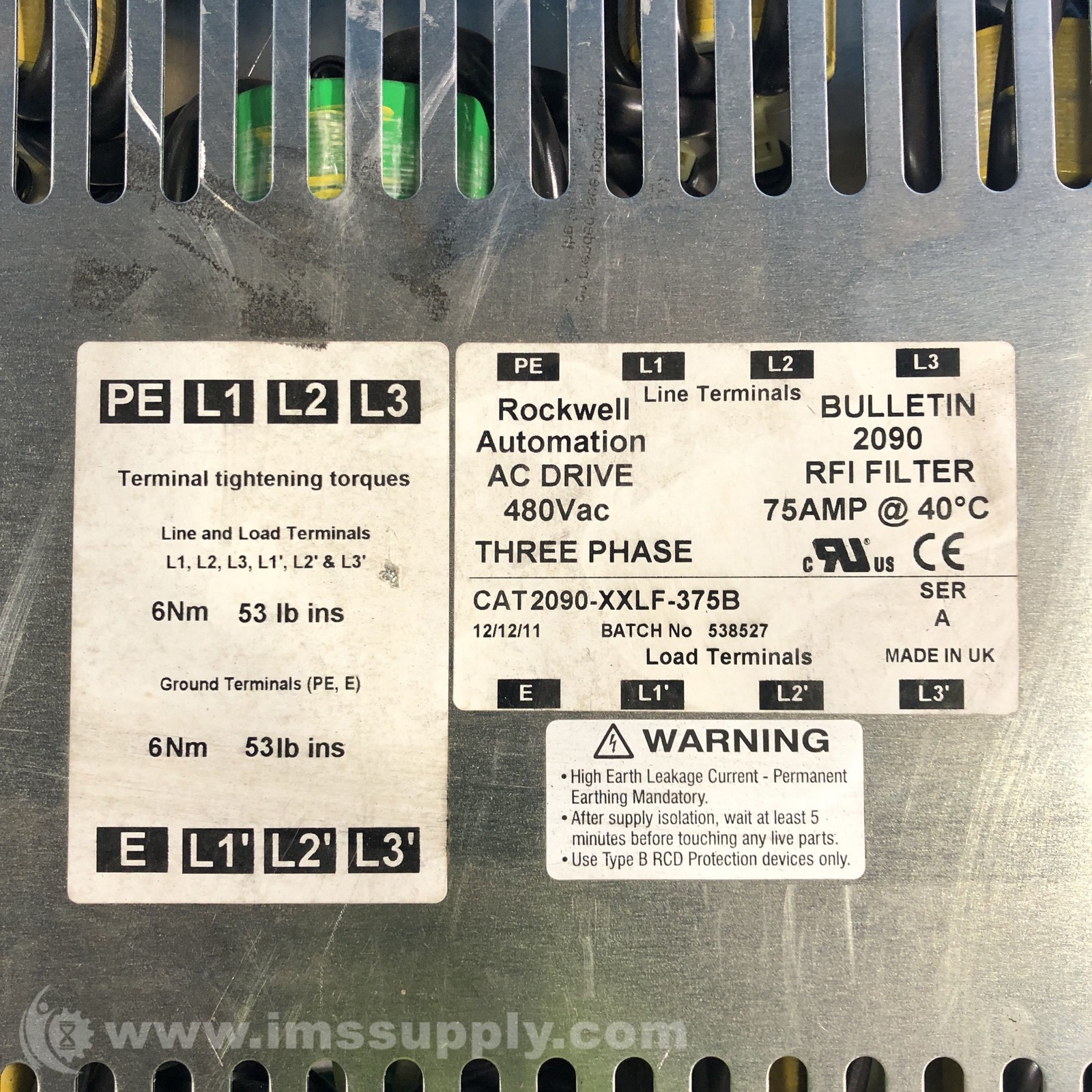 Rockwell Automation 2090-XXLF-375B Series B 3-Phase AC Drive USIP