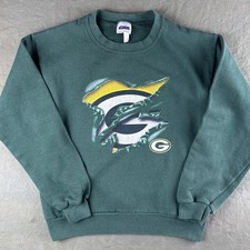 Vintage 90s Green Bay Packers Crewneck Sweatshirt Youth L Fits Adult S Cropped
