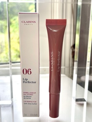 CLARINS LIP perfector NIB- .35 OZ -06 Rosewood Shimmer- Shea But. Fast Shipping