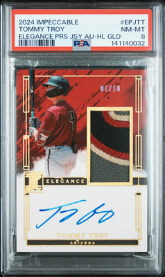 #ad 2024 Impeccable Elegance Jersey Autographs Tommy Troy 04 10 #EPJTT PSA 8 $40.00