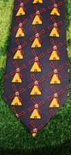 Holland Souvenir Tie Windmill Necktie Windmills 100% Silk Netherlands Teacher