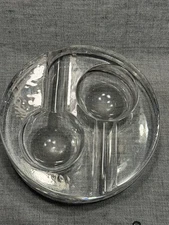 Dunhill Style Heavy Crystal Double Ash Pipe Cigar Tray 6”x 1” Thick MCM EVC