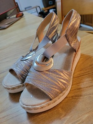 Lite Wght DRESSY & Super Comfy Wedge Platform Slingback Sandals Sz 7.5/8