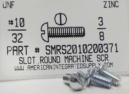 100 Vis Machine Tête Ronde Fendue 10-32 X 3/8 Pouces - Acier Inox 18-8 - Fastenere - Neuf