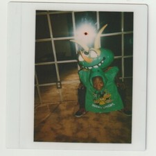 VINTAGE PHOTO/POLAROID: KID in KOOKY SPOOKS HALLOWEEN COSTUME
