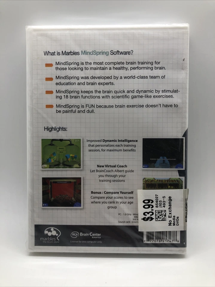 MARBLES MIND SPRING SOFTWARE FOR PC/MAC New - Image 2 of 2