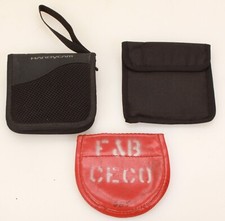 Vintage Photo Filter Cases 3-Pack - Soft-Lined Lens Filter Storage, Assorted