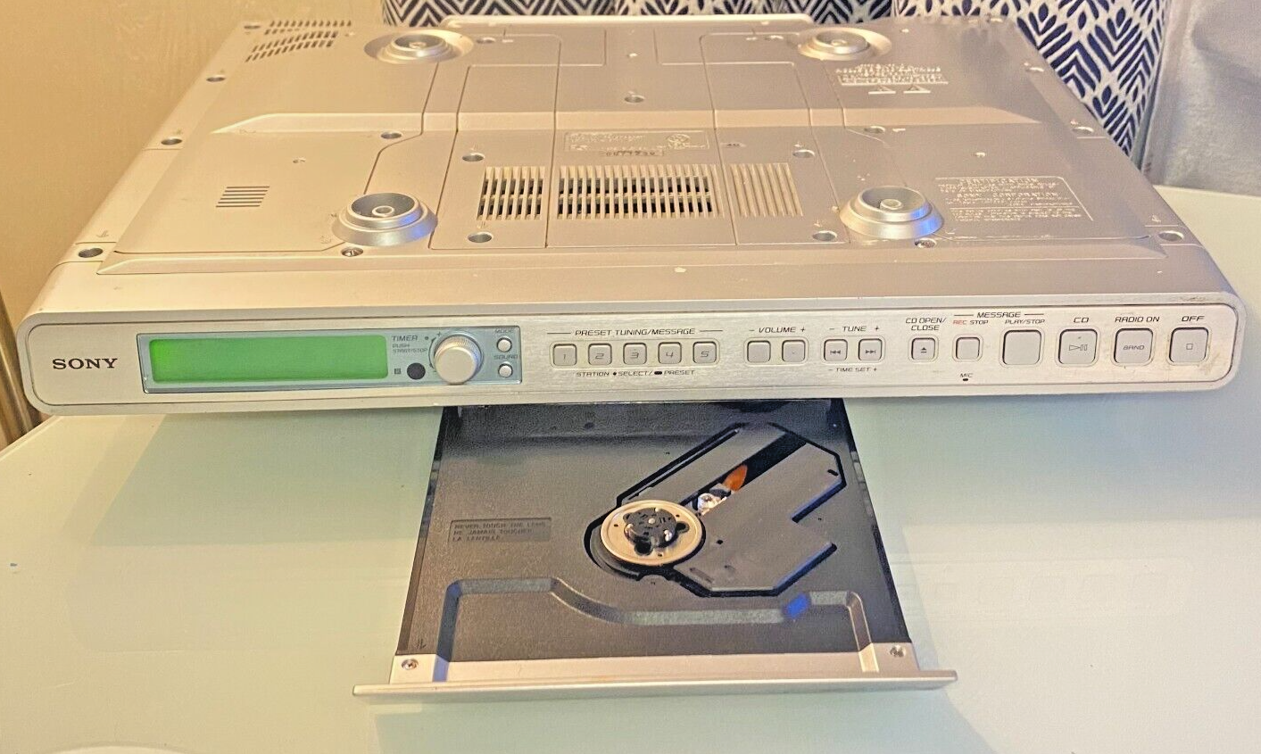 Sony CD Player Kitchen Under Space Saver Clock Radio ICF