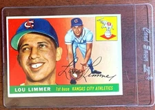 1955 Topps Set Break # 54 Lou Limmer  Baseball Card  Shipped w/ Card Saver