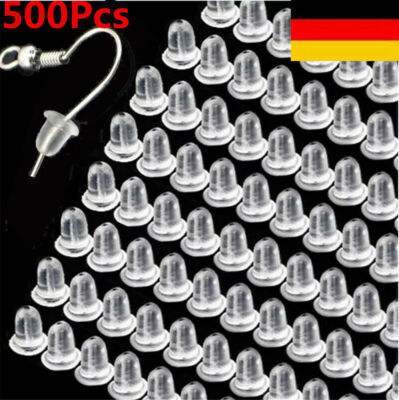 500xSilikon Stopper für Ohrring Ohrstecker Ohrmutter Verschluss Ohrstopper Gummi