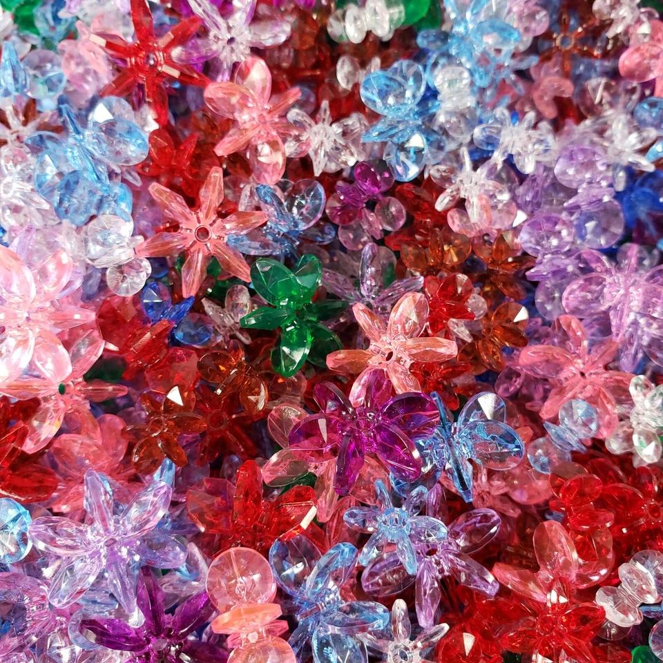 Espaciador de cuentas de estrella de acrílico facetado de 12 mm - 18 mm hágalo usted mismo multicolor EE. UU. 800 ct Foto 2 de 4