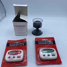 Lot Of 3 Kitchen Gadgets-2-Cooking Essentials Timers & Tupperware Match Holder