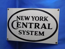 NEW YORK CENTRAL SYSTEM METAL ADVERTISING SIGN 1987 TRAIN RAILROAD BAR MAN CAVE
