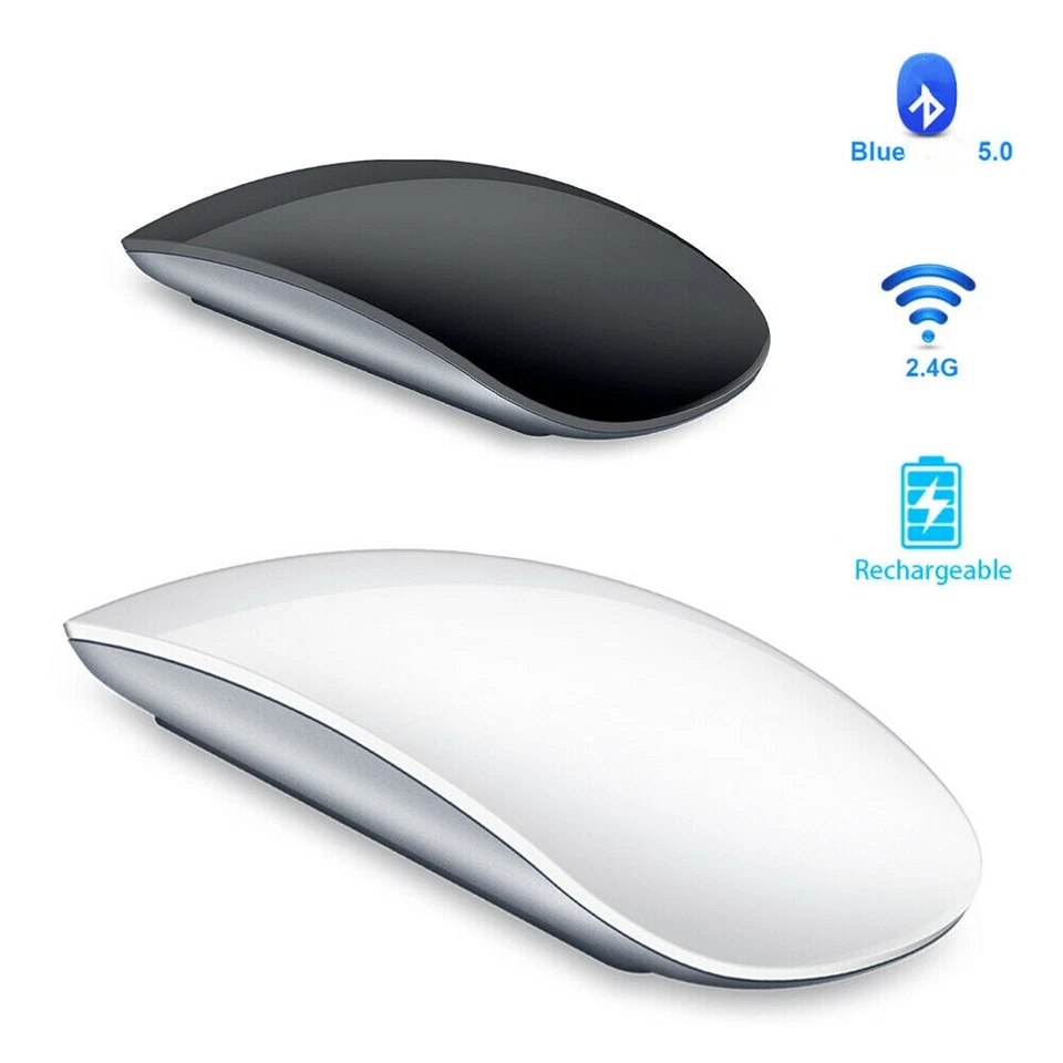 BT 4.0 Wireless Mouse Magic Arc Touch 1600 DPI Mause Ultra-thin Rechargeable - Image 2 of 4