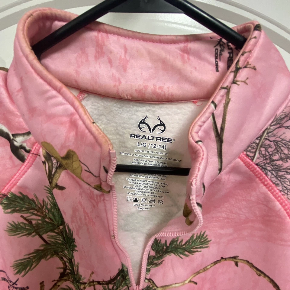 real tree niñas camuflaje con chaqueta polar rosa Foto 4 de 4