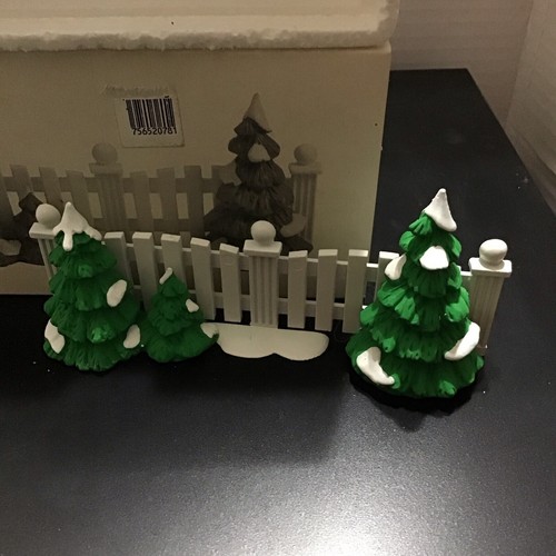Department 56 Village Accessory FROSTY TREE-LINED PICKET FENCE 5207-8 - Picture 2 of 3