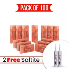 Salt Tiles - Himalayan Salt Tiles Pack of 100 with 2 Free Salt Glue, Size 8x4x1
