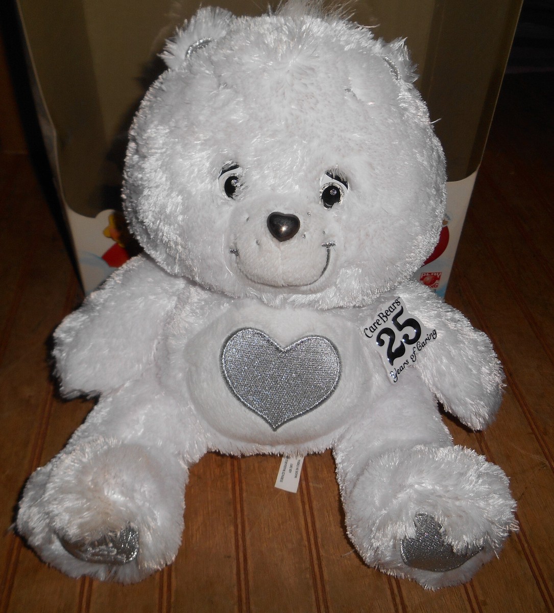 Care Bears 25 Years of Caring Plush Bear White Silver 12” H 2007