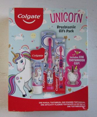 NOS Colgate Kids Unicorn Holiday Pack Brushtastic Gift Pack Teeth Care Set