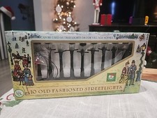 1989 WORKING! Christmas 10 Old Fashioned Street Lamps Decor Kurt Adler Santa