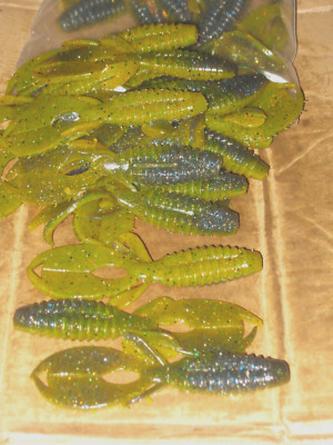 4'' Yo Mama Sunfish Laminate Bass Plastics 50 count bulk plastic worm Creature