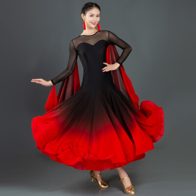Ballroom Maxi Modern Dance Performance Dress Tango Waltz Fox Trot Quickstep Show