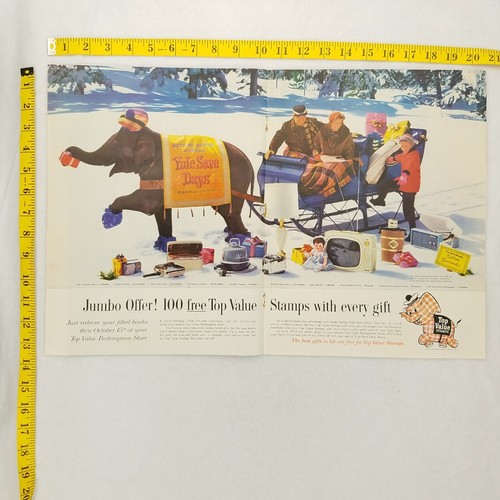 1960 Top Value Stamps Vintage 2 Page Print Ad Yule Save Days Jumbo Offer - Picture 7 of 7