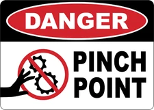 OSHA DANGER: PINCH POINT 2| Laminated Vinyl Decal Sticker Label