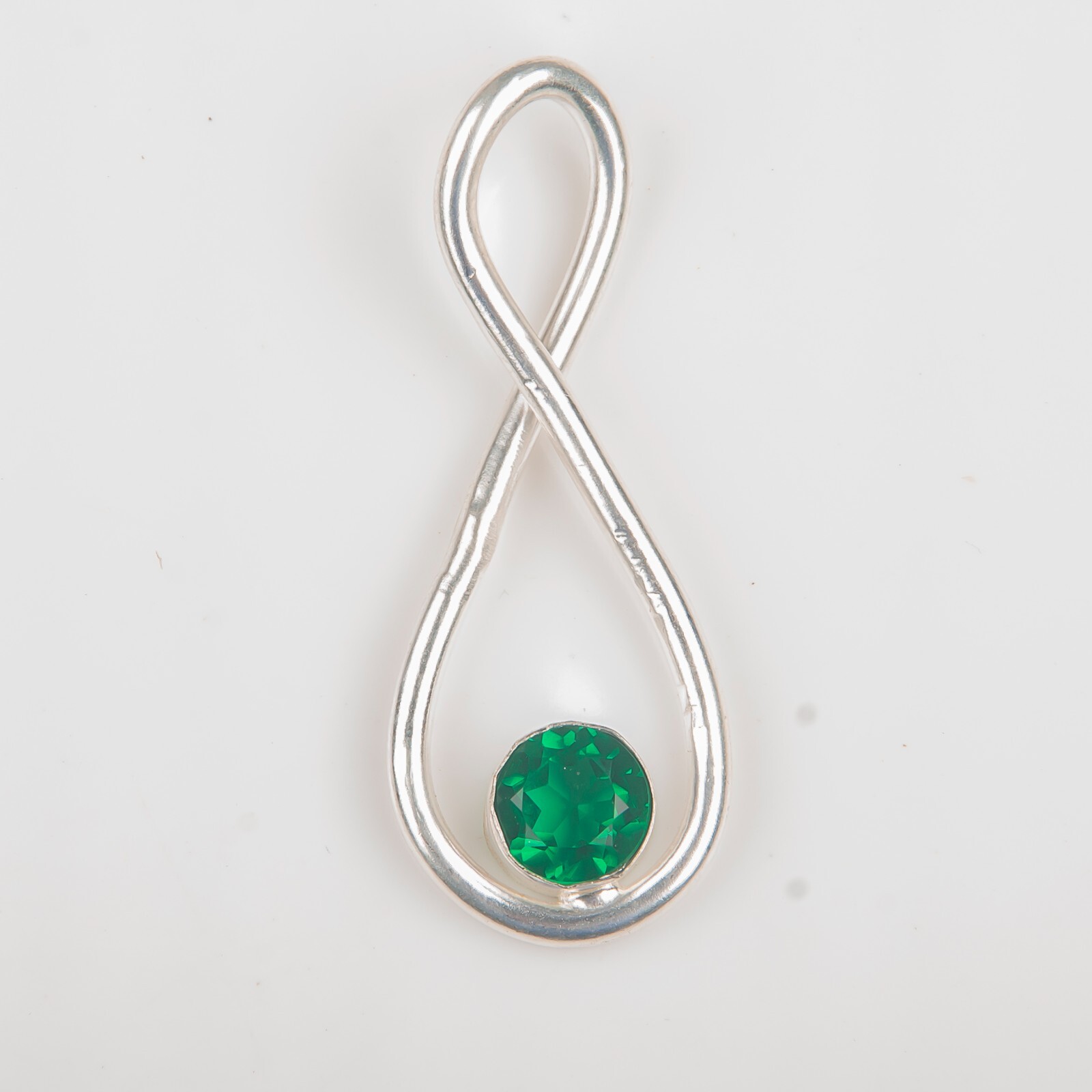 925 Silver Green Emerald Pendant Gift for Women Party Wear