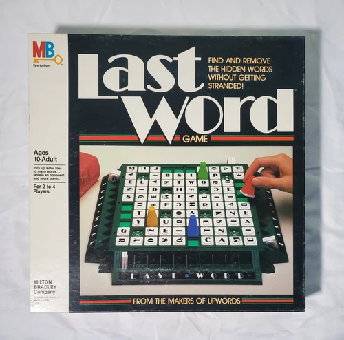 Vintage Last Word Family Board Game Milton Bradley 1985 Complete