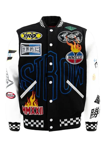 Giacca uomo PRIMA FILA cristallo impreziosito patch Varsity Molton FRJ0053