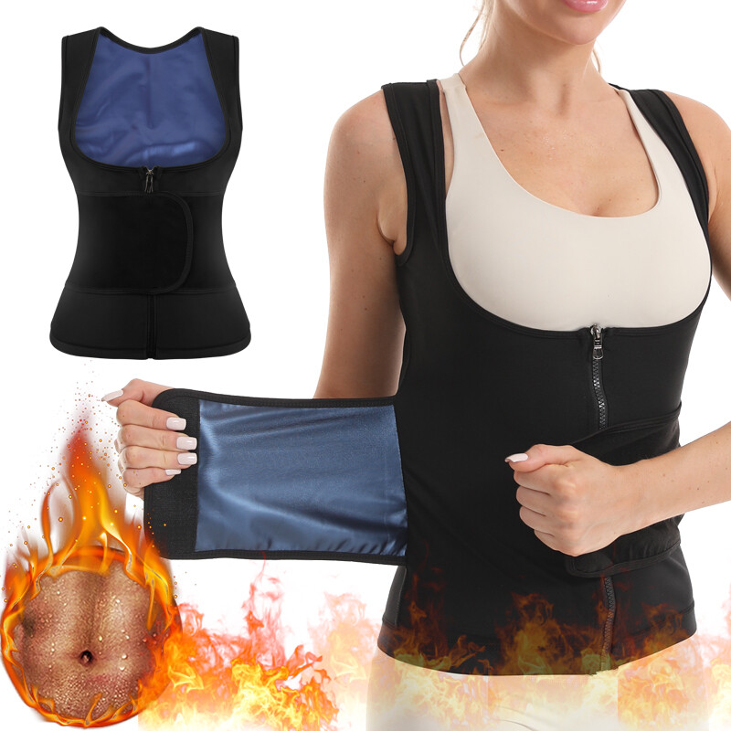 Women's Sauna Vest Waist Trainer with Zipper for Workout & Sweat-image