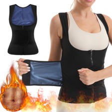 Sauna Vest for Women Waist Trainer Vest Workout Sweat Belt Heat Suit with Zipper