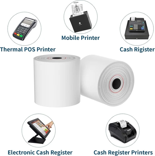 2 1/4" x 165' Thermal Receipt Paper 50 Rolls Cash Register POS Credit Card Tape - Picture 5 of 7