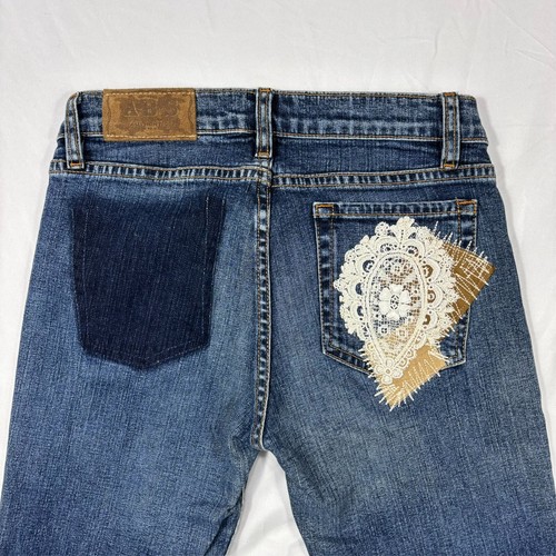 ABS Allen Schwartz Jeans Damen 28 Schlag Festival Boho Spitze - Bild 7 von 15